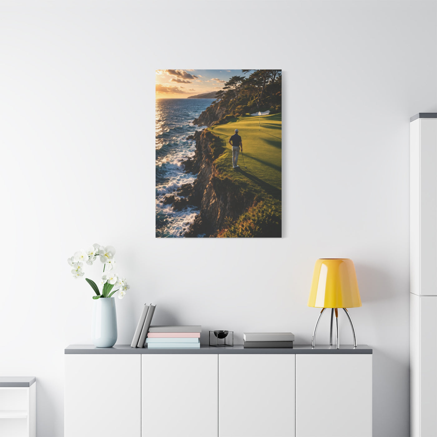 Cliffside Ocean Golf Green Wall Art & Canvas Print