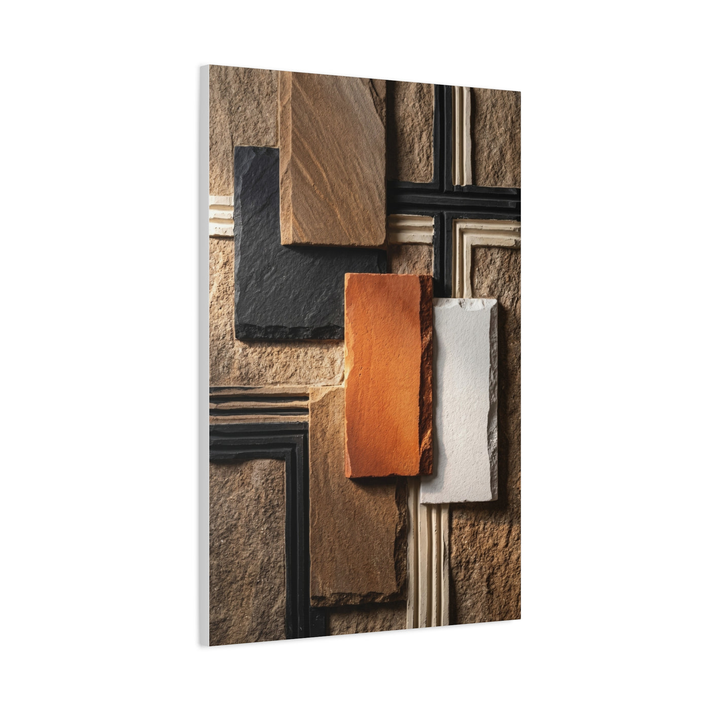 Sculptural Stone Geometry Composition Wall Art & Canvas Print