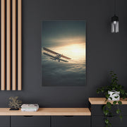 Vintage Biplane Into the Light Wall Art & Canvas Prints