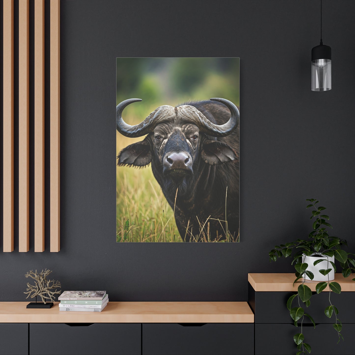 Cape Buffalo in Savannah Grassland Portrait Wall Art & Canvas Print