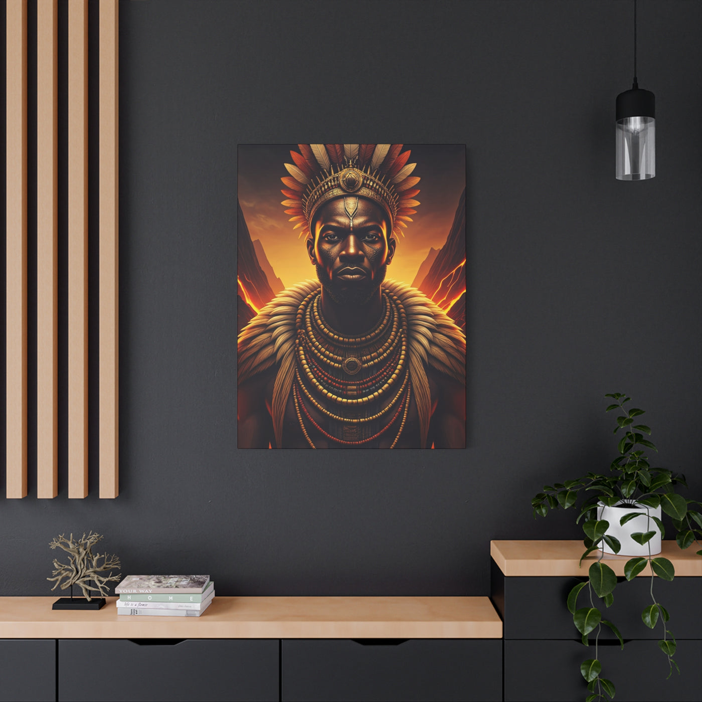 Sunfire Tribal King Portrait Wall Art & Canvas Prints