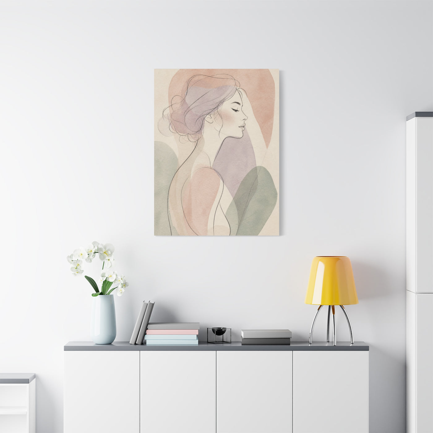 Soft Contour Feminine Portrait Wall Art & Canvas Print