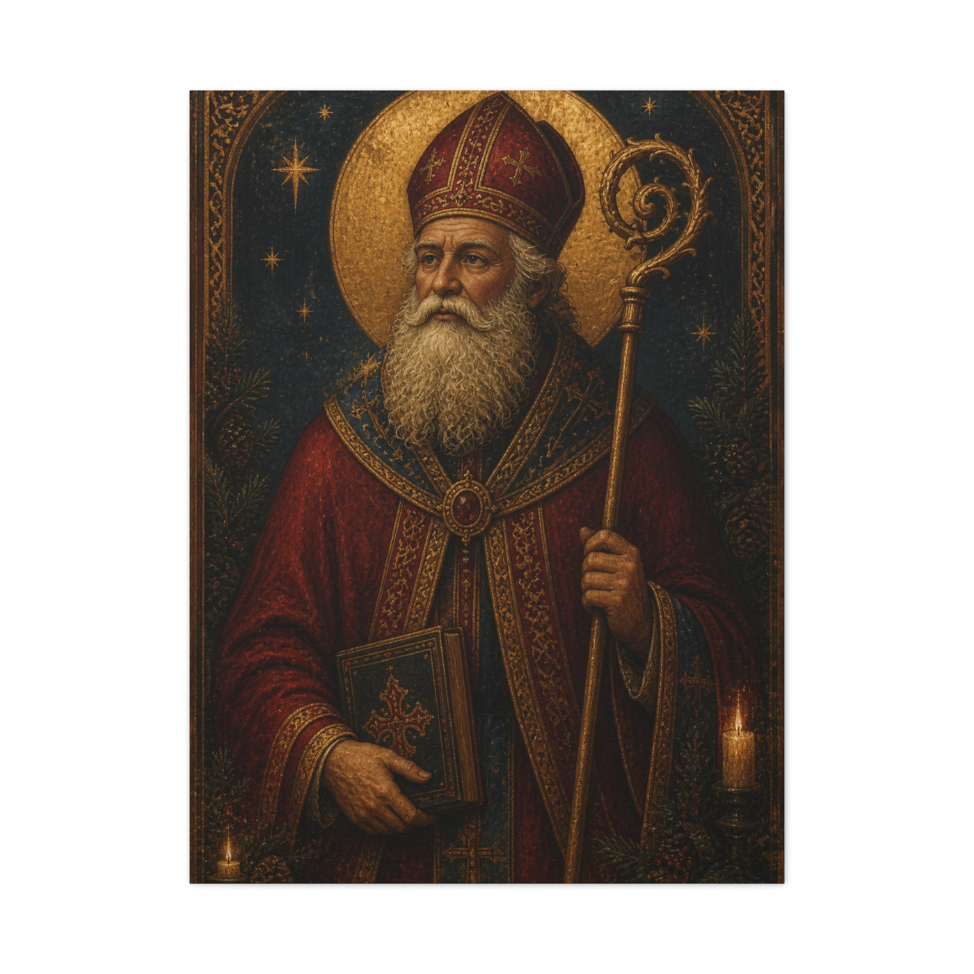 Saint Nicholas Icon Portrait Wall Art & Canvas Print