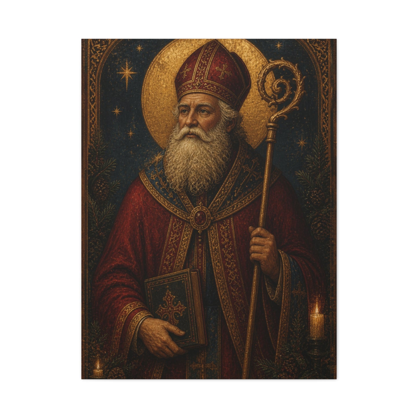 Saint Nicholas Icon Portrait Wall Art & Canvas Print
