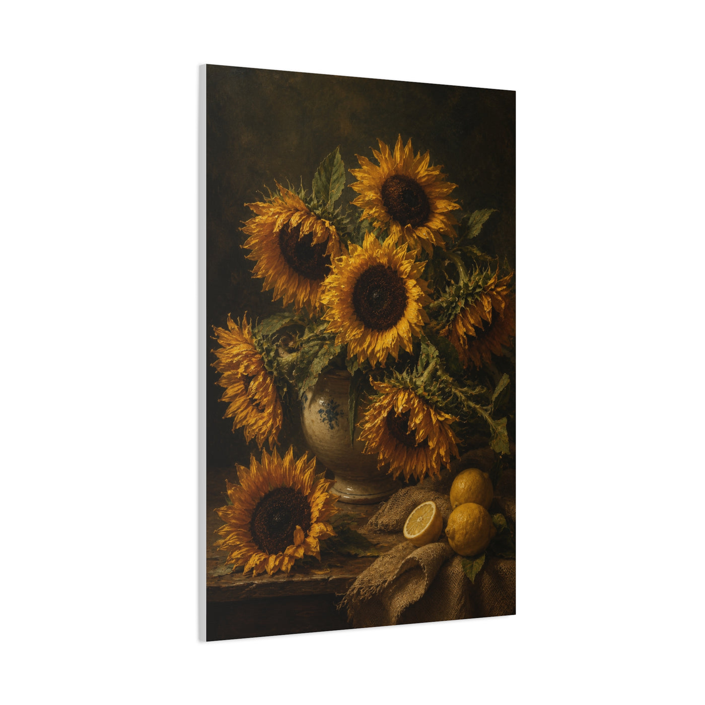Old Master Sunflower Still Life Wall Art & Canvas Print