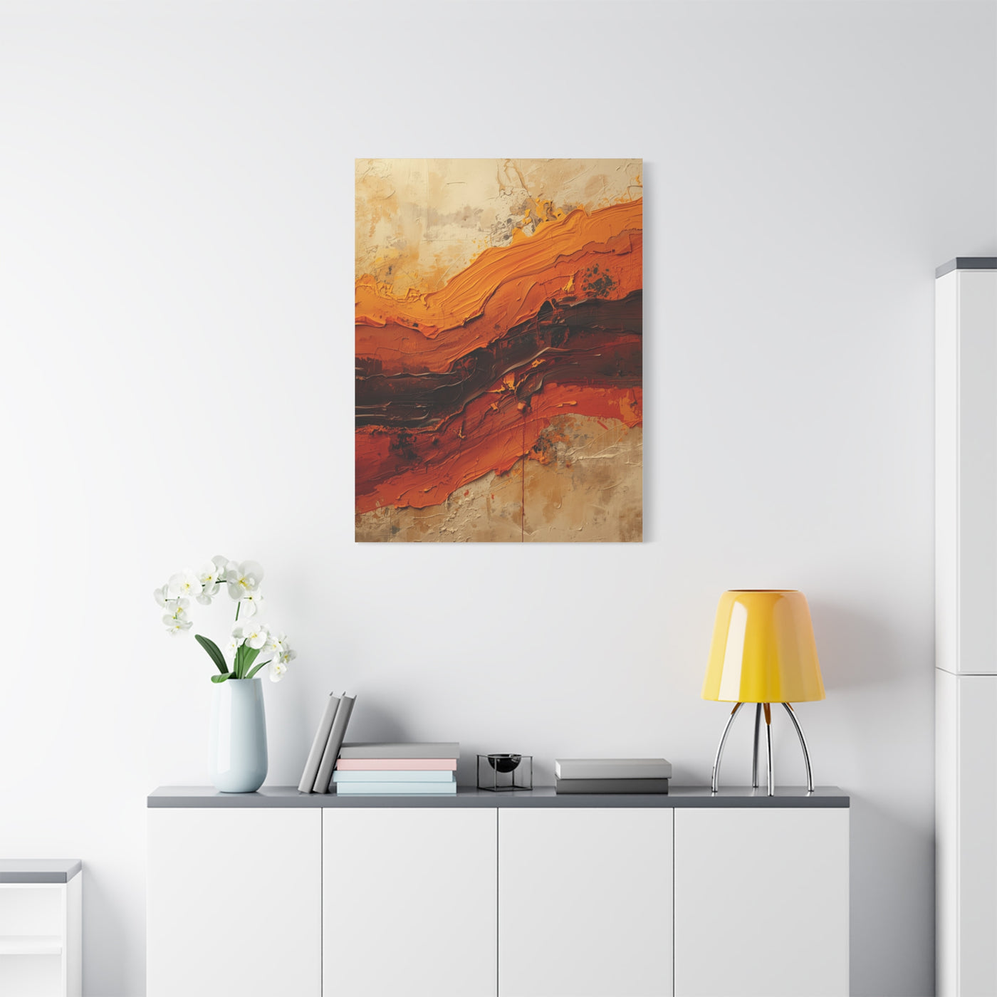 Impasto Terracotta Texture Statement Wall Art & Canvas Print