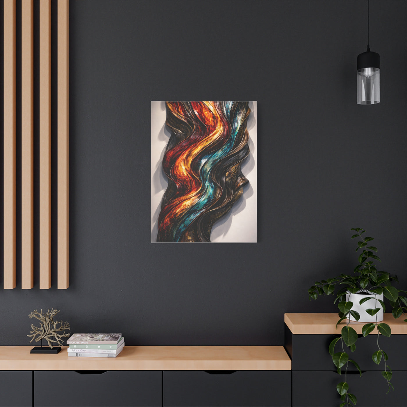 Glossy Molten Metal Relief Wall Art & Canvas Print