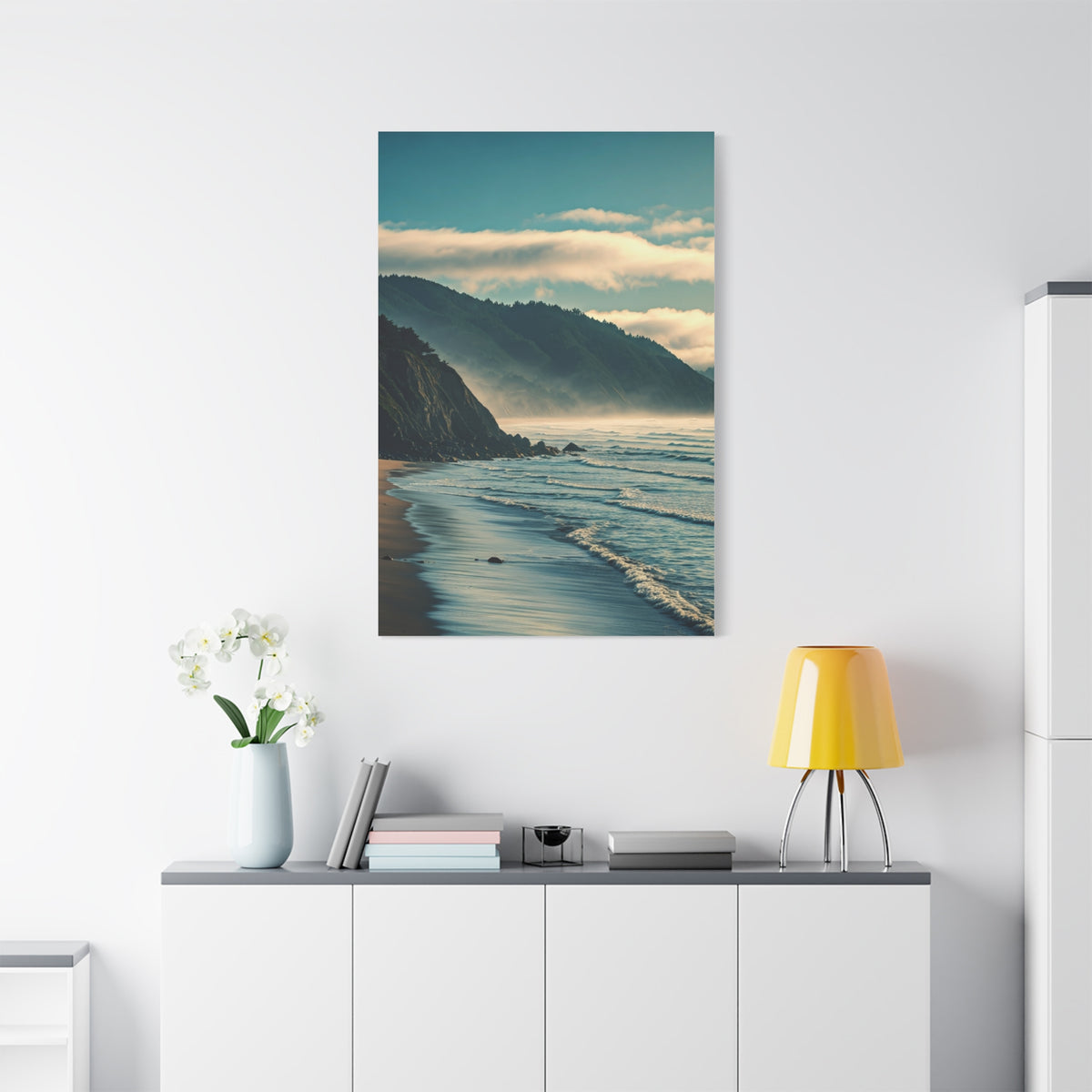 Misty Mountain Coastline Wall Art & Canvas Prints