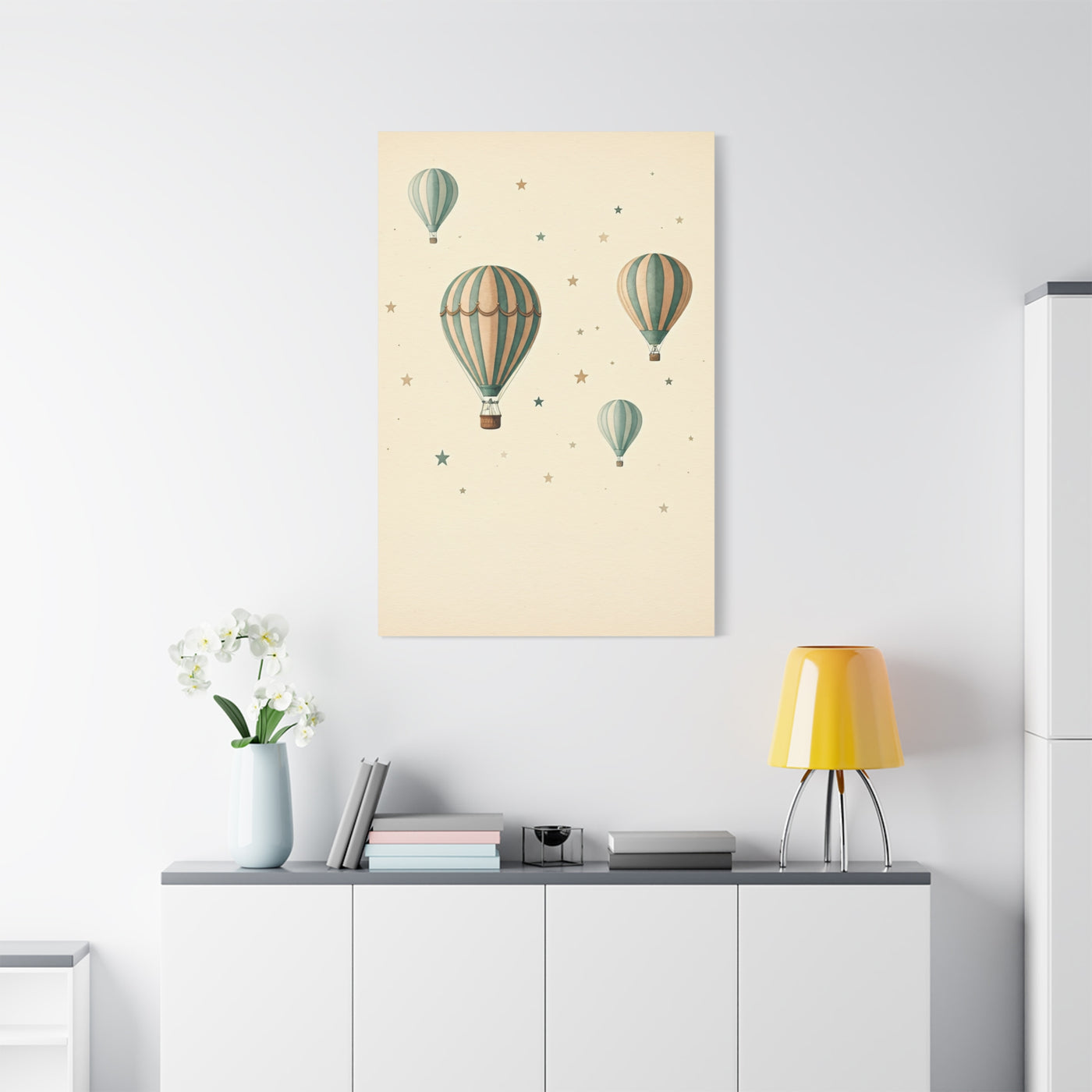 Dreamy Hot Air Balloon Nursery Wall Art & Canvas Print