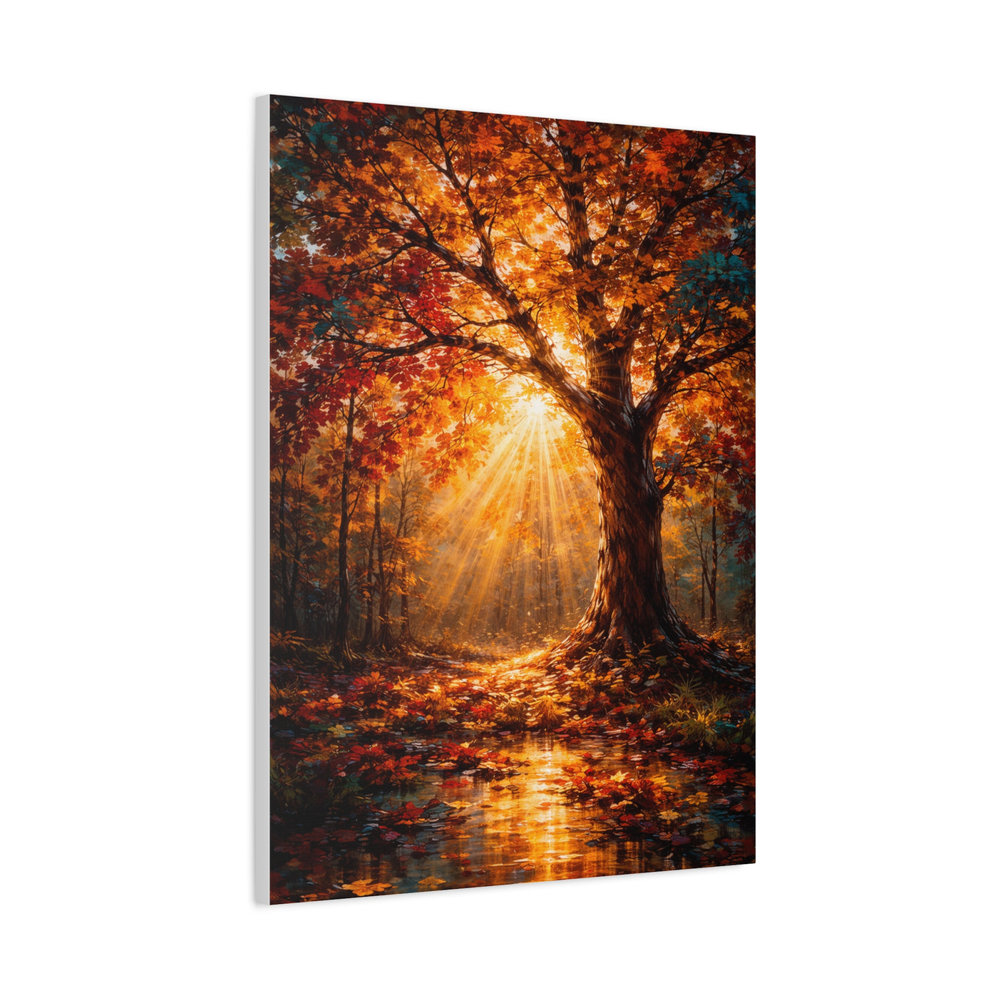 Radiant Autumn Sunburst Tree Wall Art & Canvas Print