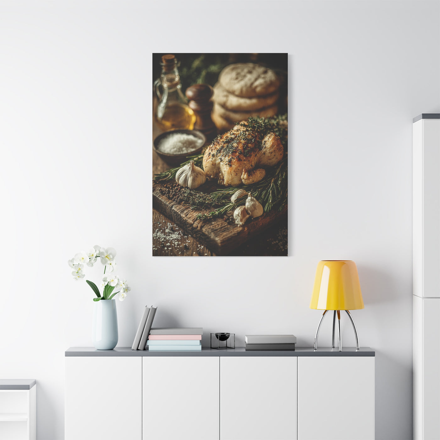 Herb Roasted Chicken Rustic Kitchen Wall Art & Canvas Print