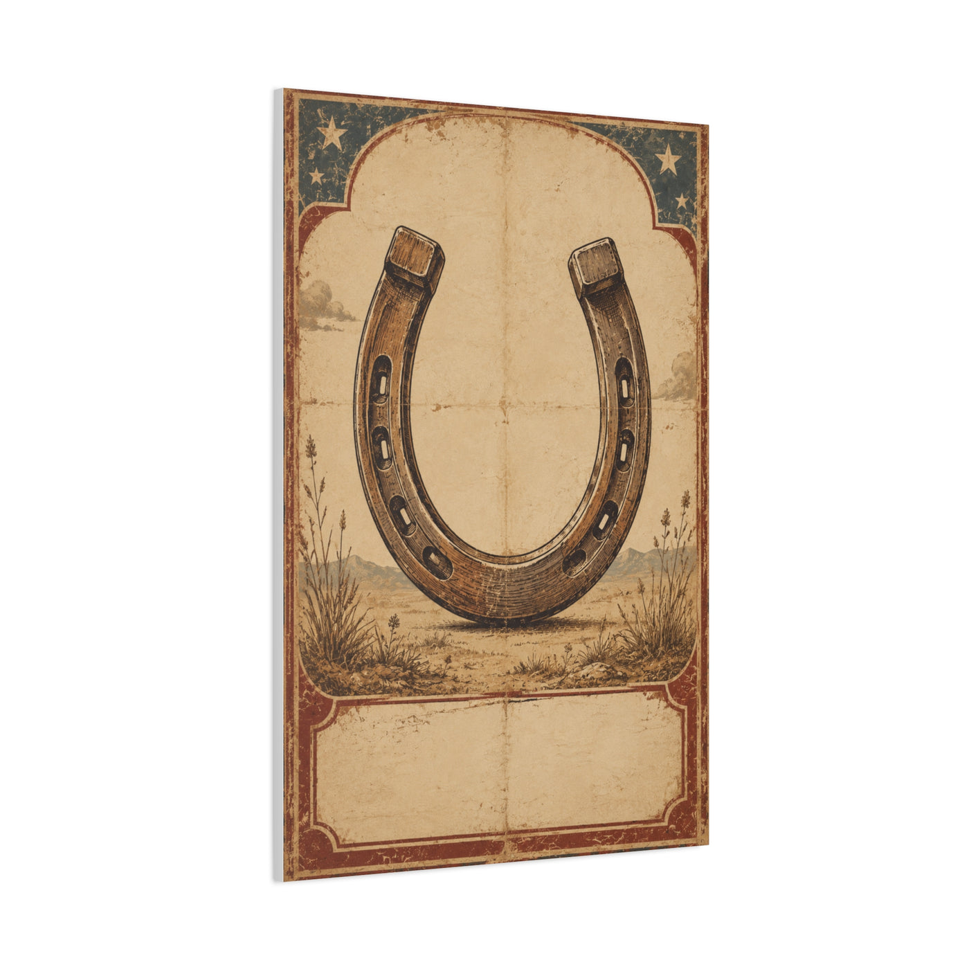 Rustic Horseshoe Frontier Poster Wall Art & Canvas Print