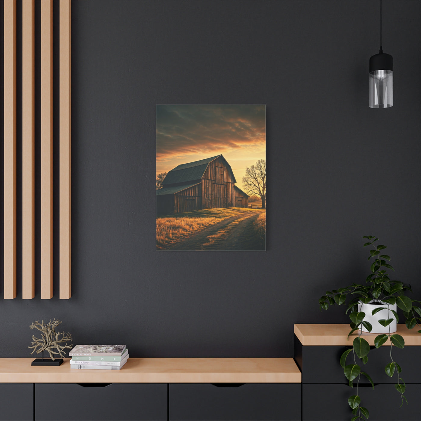 Rustic Barn Along the Country Path Wall Art & Canvas Prints