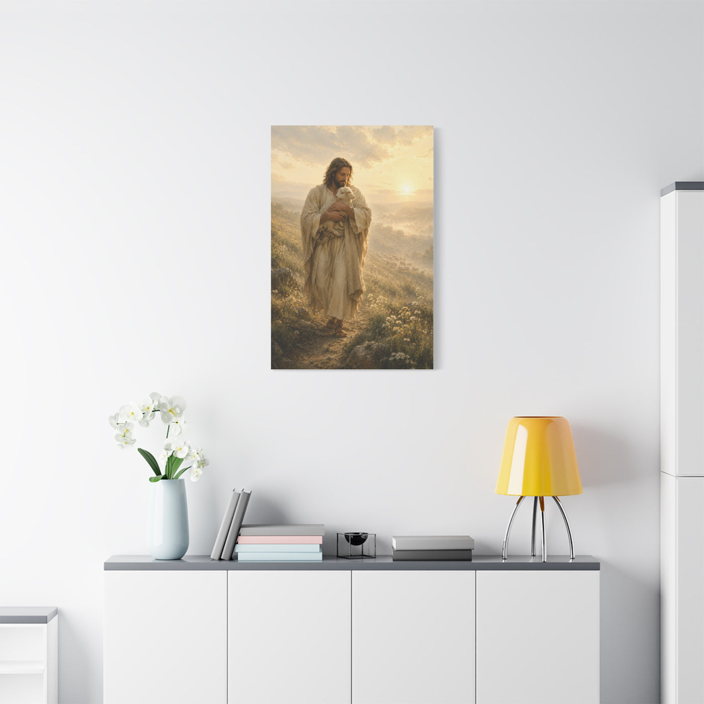Christ Carrying the Lamb Scripture Wall Art & Canvas Print