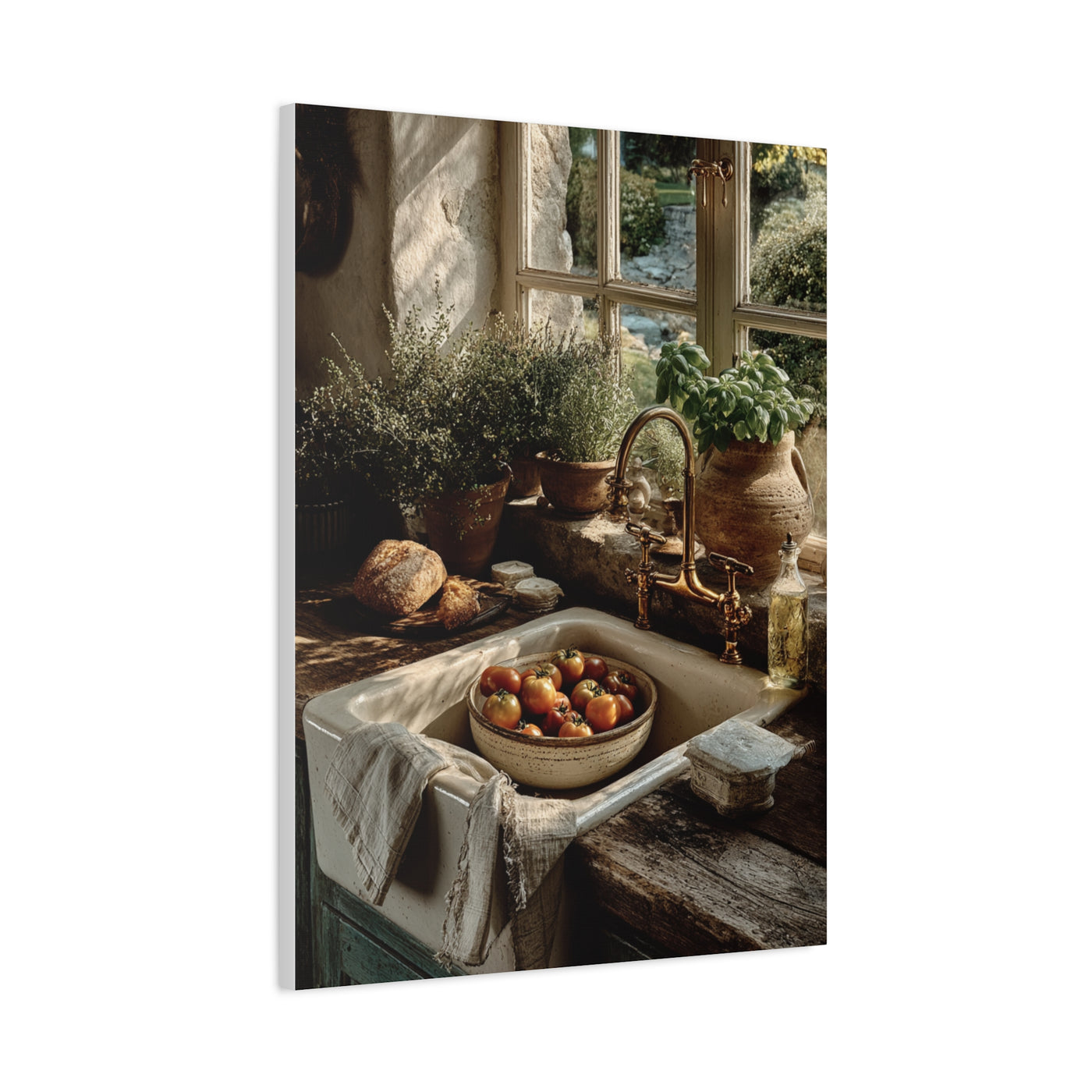 Farmhouse Sink Tomato Kitchen Scene Wall Art & Canvas Print