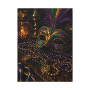 Mardi Gras Mask & Beads Still Life Wall Art & Canvas Print