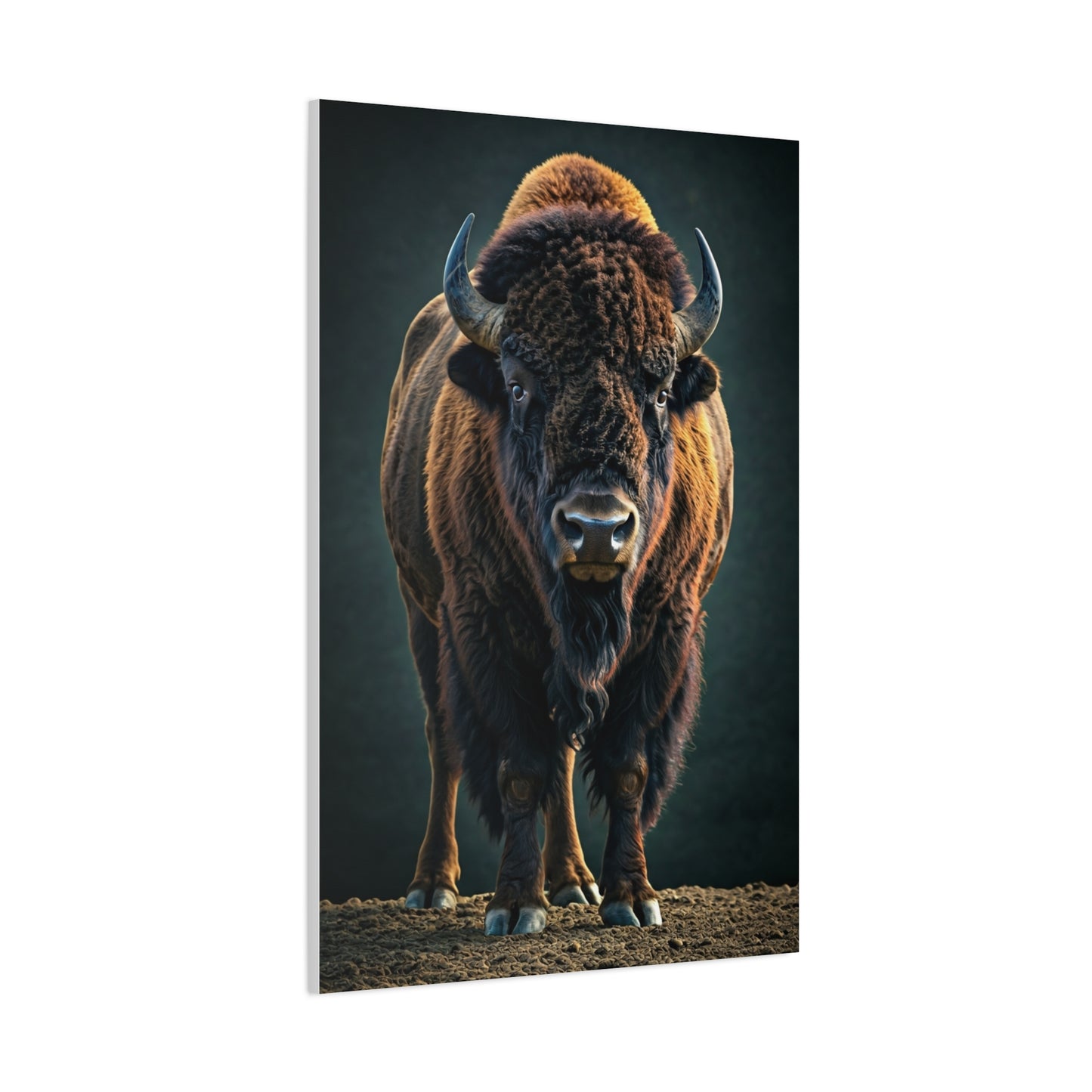 American Bison Emerging from Dust Prairie Wall Art & Canvas Print