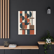 Bauhaus Orange Geometry Grid Wall Art & Canvas Print