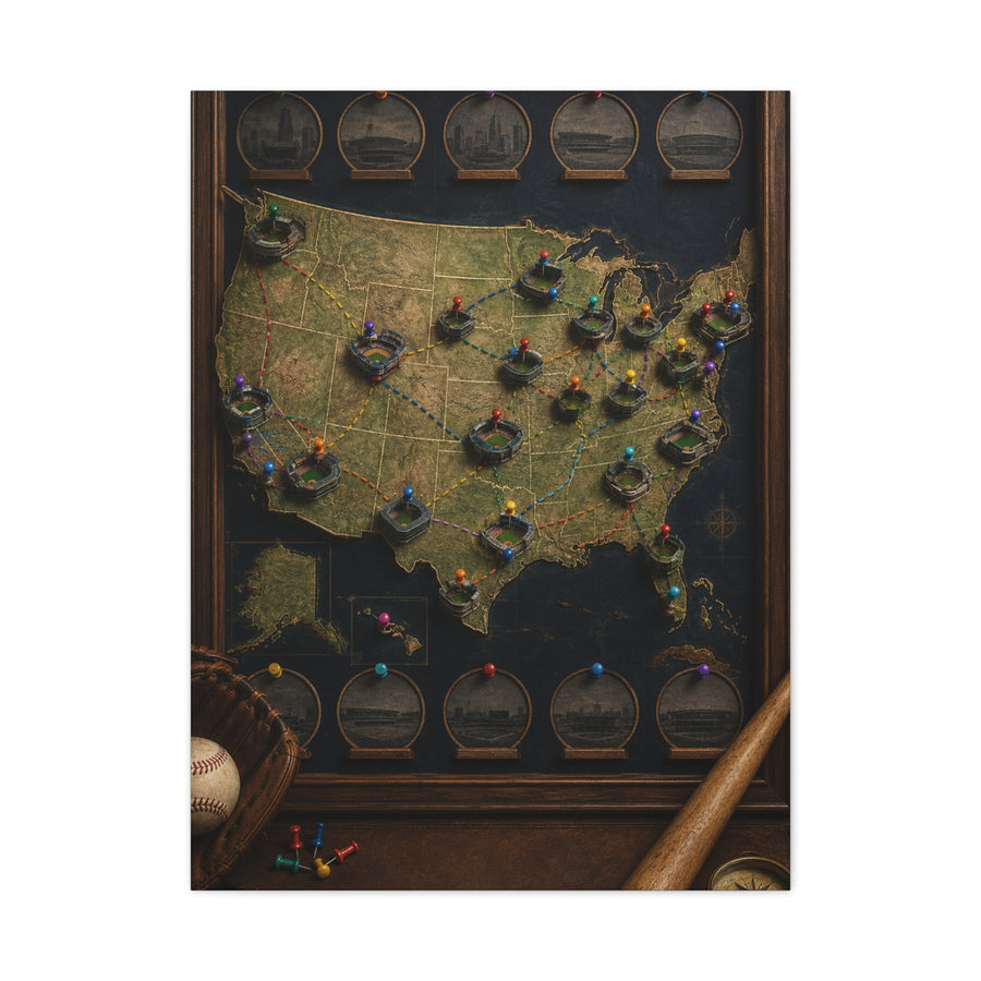 Interactive Stadium Tracker Map Sports Wall Art & Canvas Print
