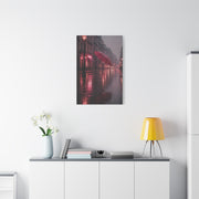 Romantic Pink Rain Street Reflection Wall Art & Canvas Print