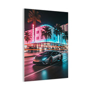 Lamborghini Huracán Neon Miami Nights Wall Art & Canvas Prints