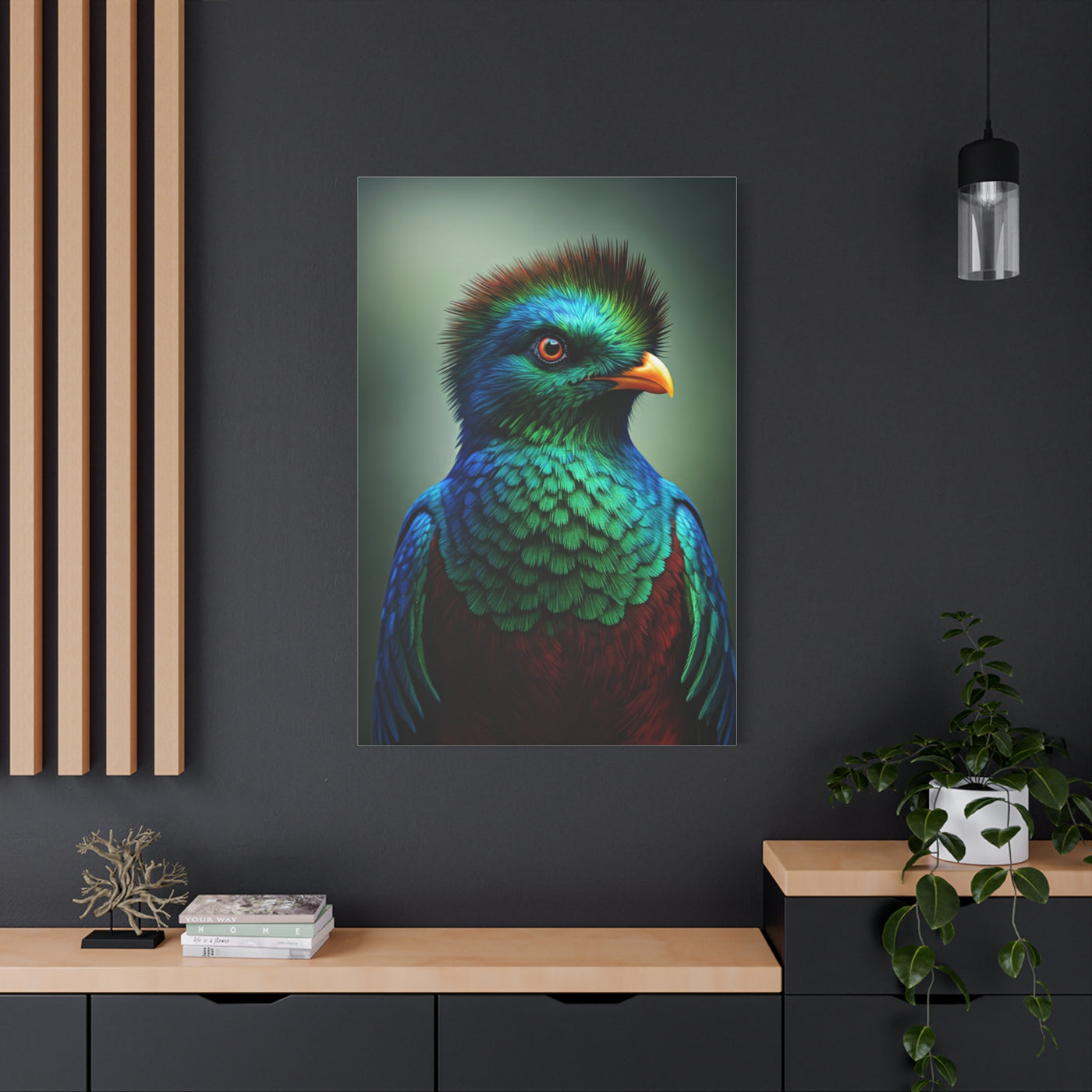 Iridescent Blue-Green Songbird Wall Art & Canvas Prints
