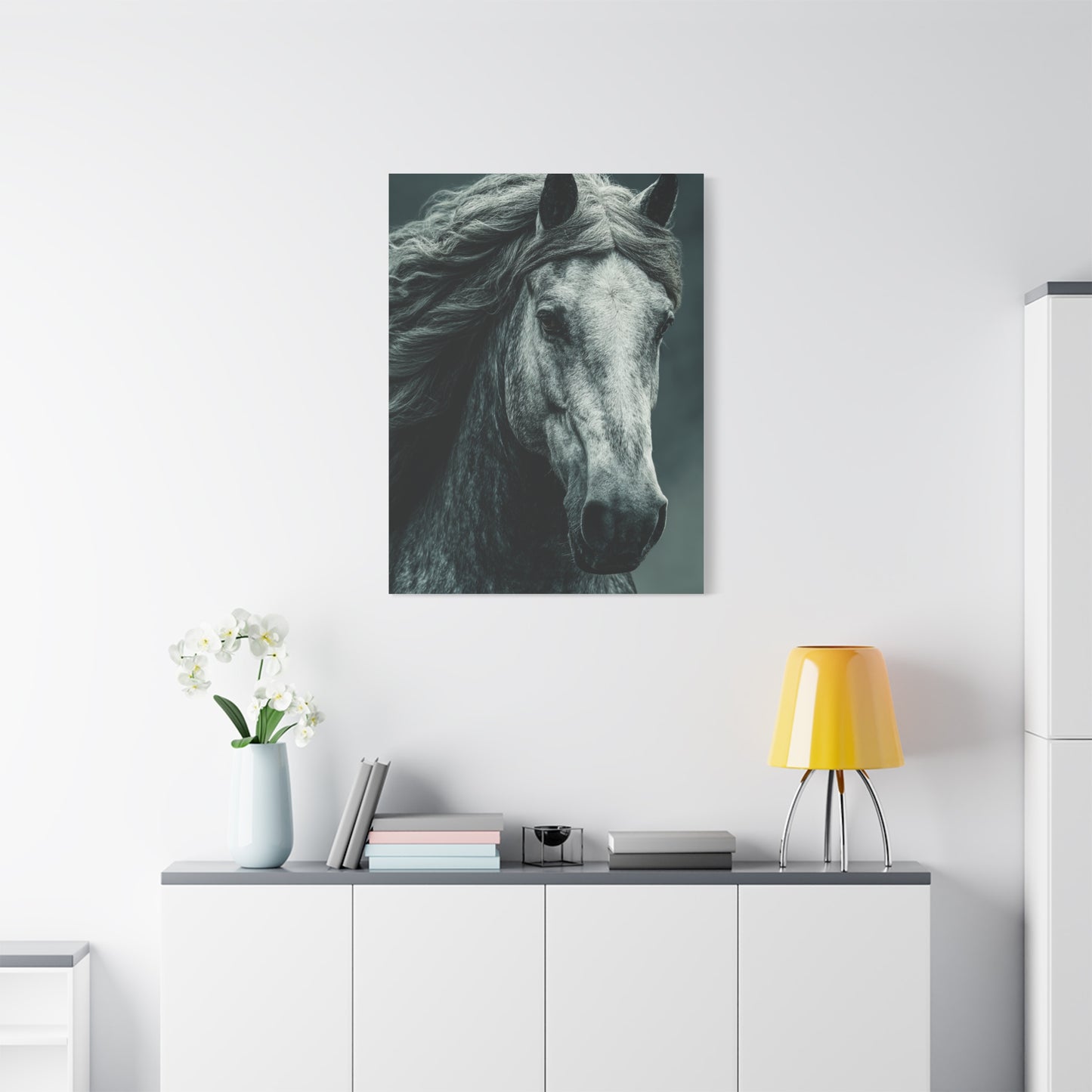 Silver Horse Portrait Wall Art & Canvas Print