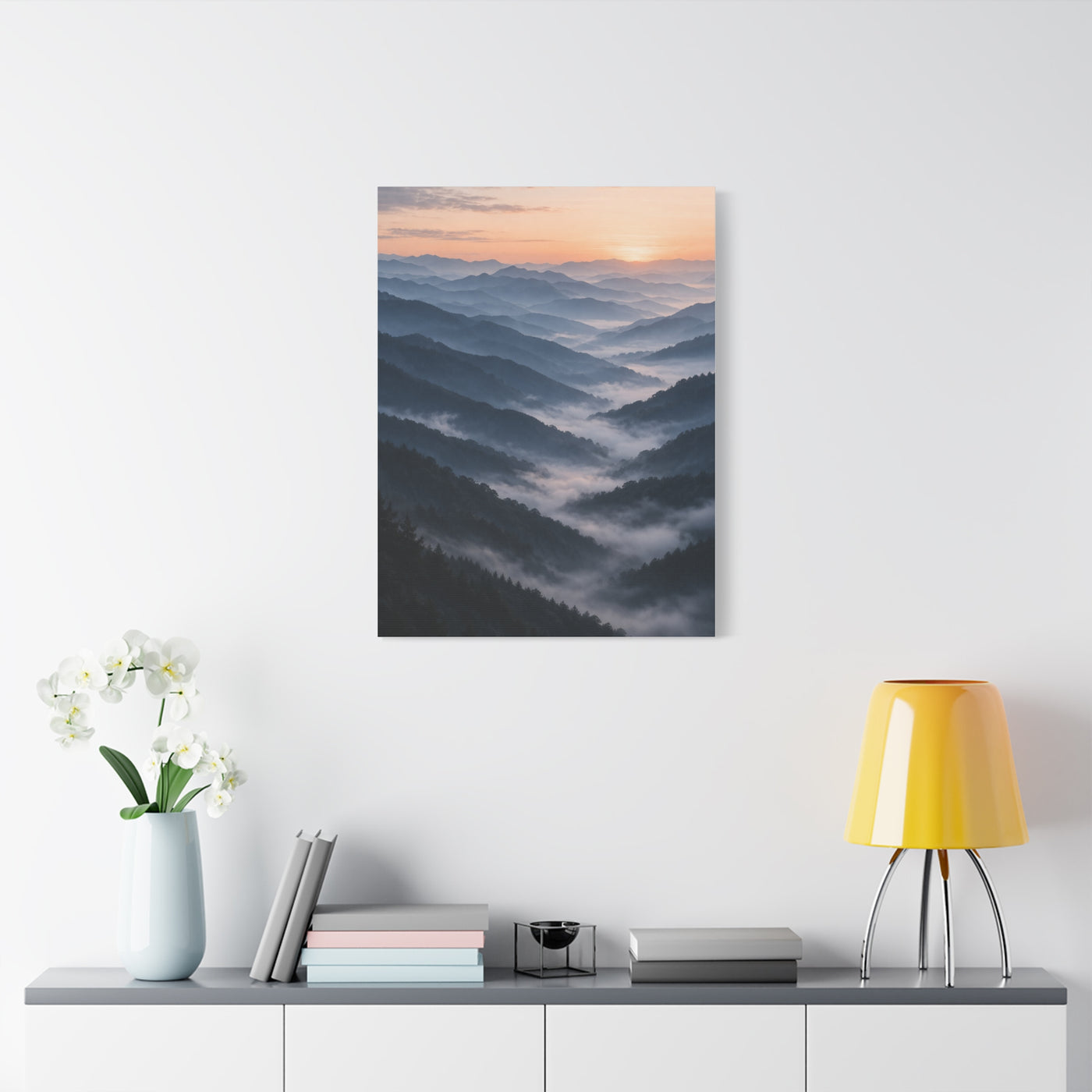 Endless Layered Mountain Ridges Dawn Wall Art & Canvas Print