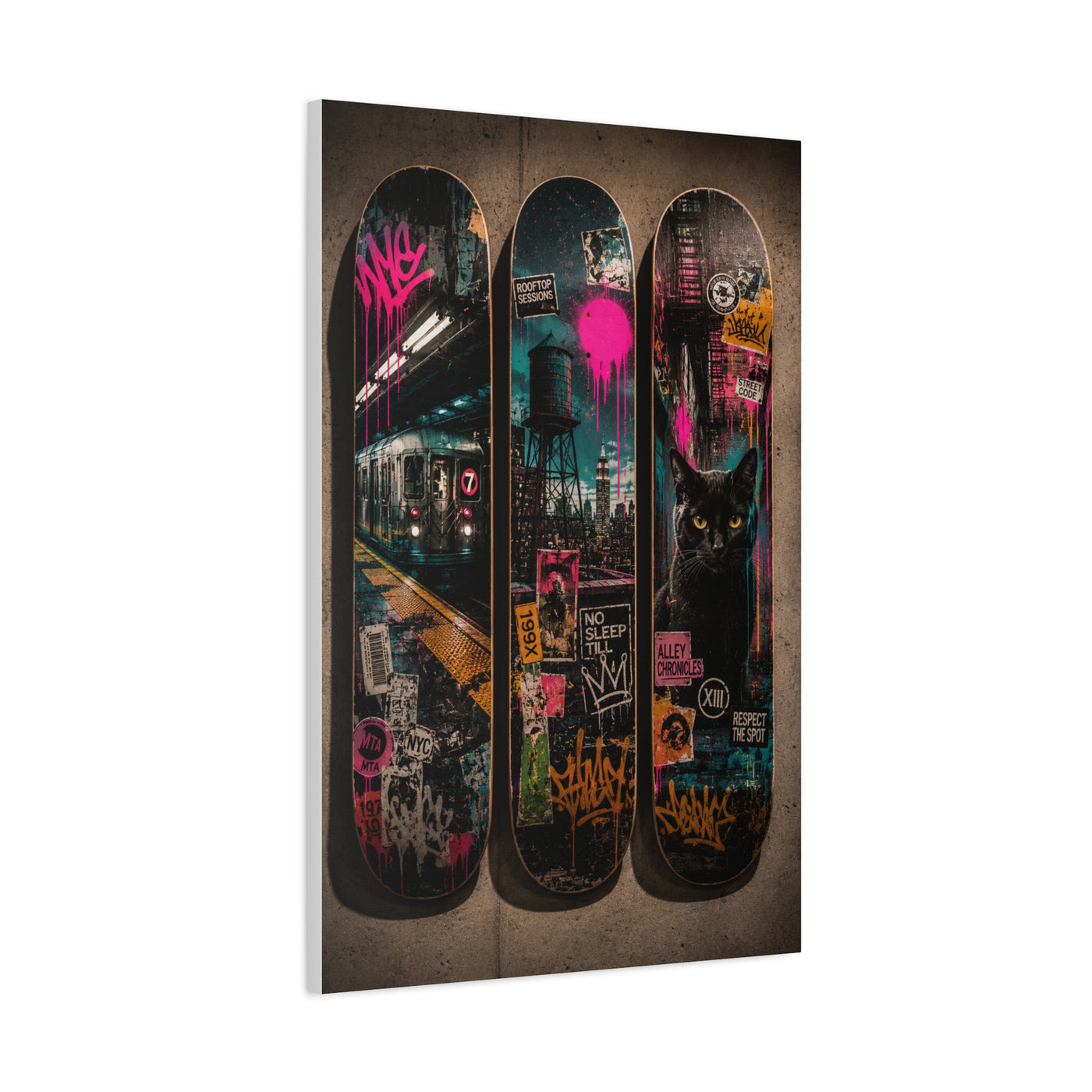 Street Culture Skateboard Deck Collection Street Wall Art & Canvas Print
