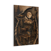 Forest Silhouette Wolf Storyscape Wood Panel Wall Art & Canvas Print