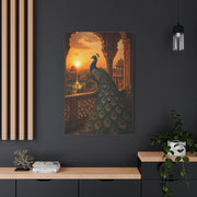 Mughal Palace Sunset Peacock Wall Art & Canvas Print