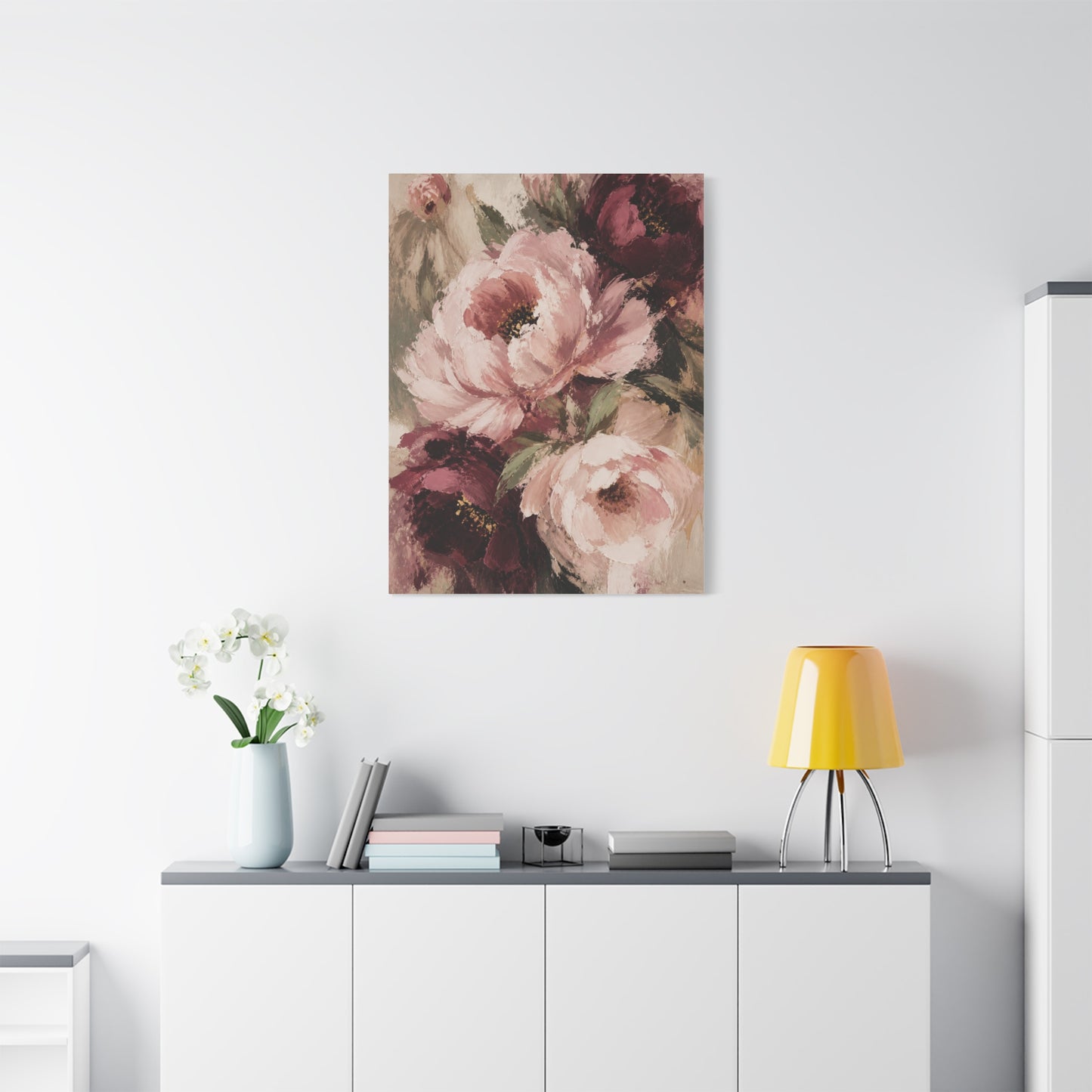 Loose-Brush Peony Floral Abstraction Wall Art & Canvas Print