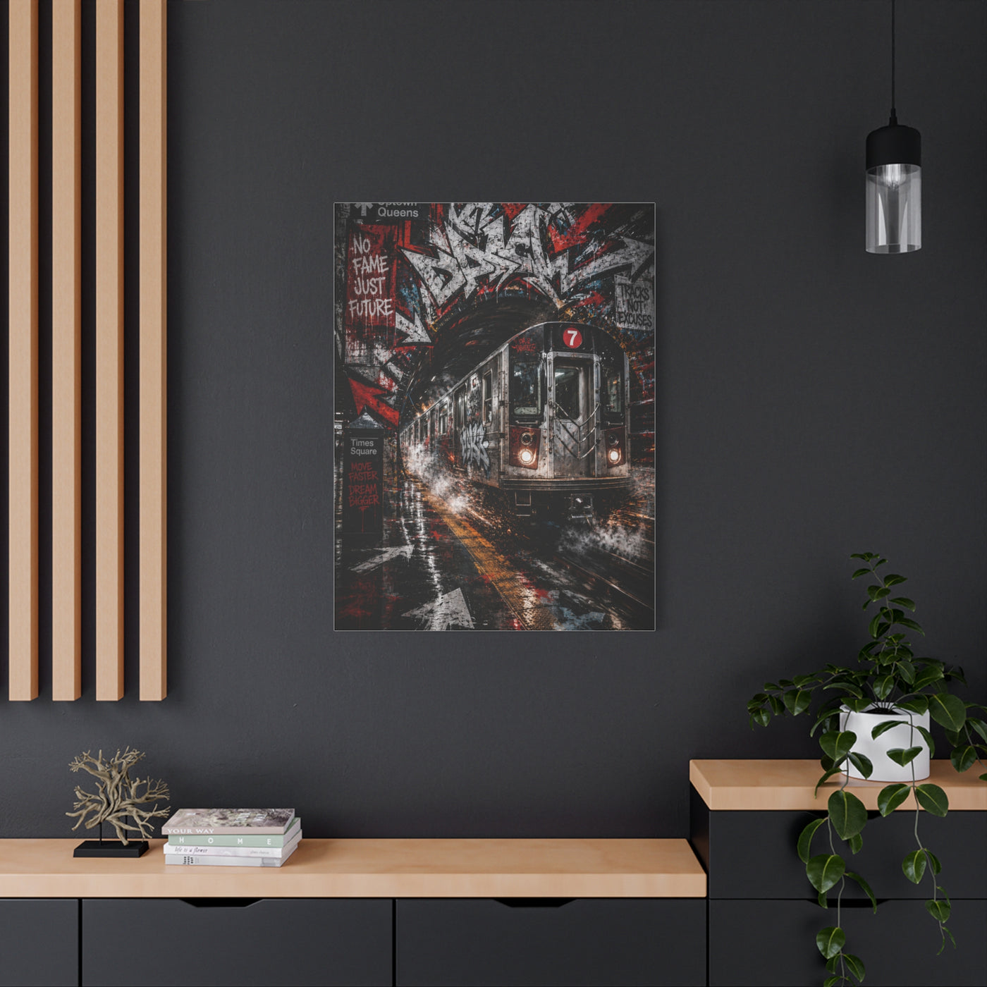 Graffiti Subway Train Chaos Street Wall Art & Canvas Print