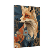 Patchwork Textile Fox Folk Art Wall Art & Canvas Print