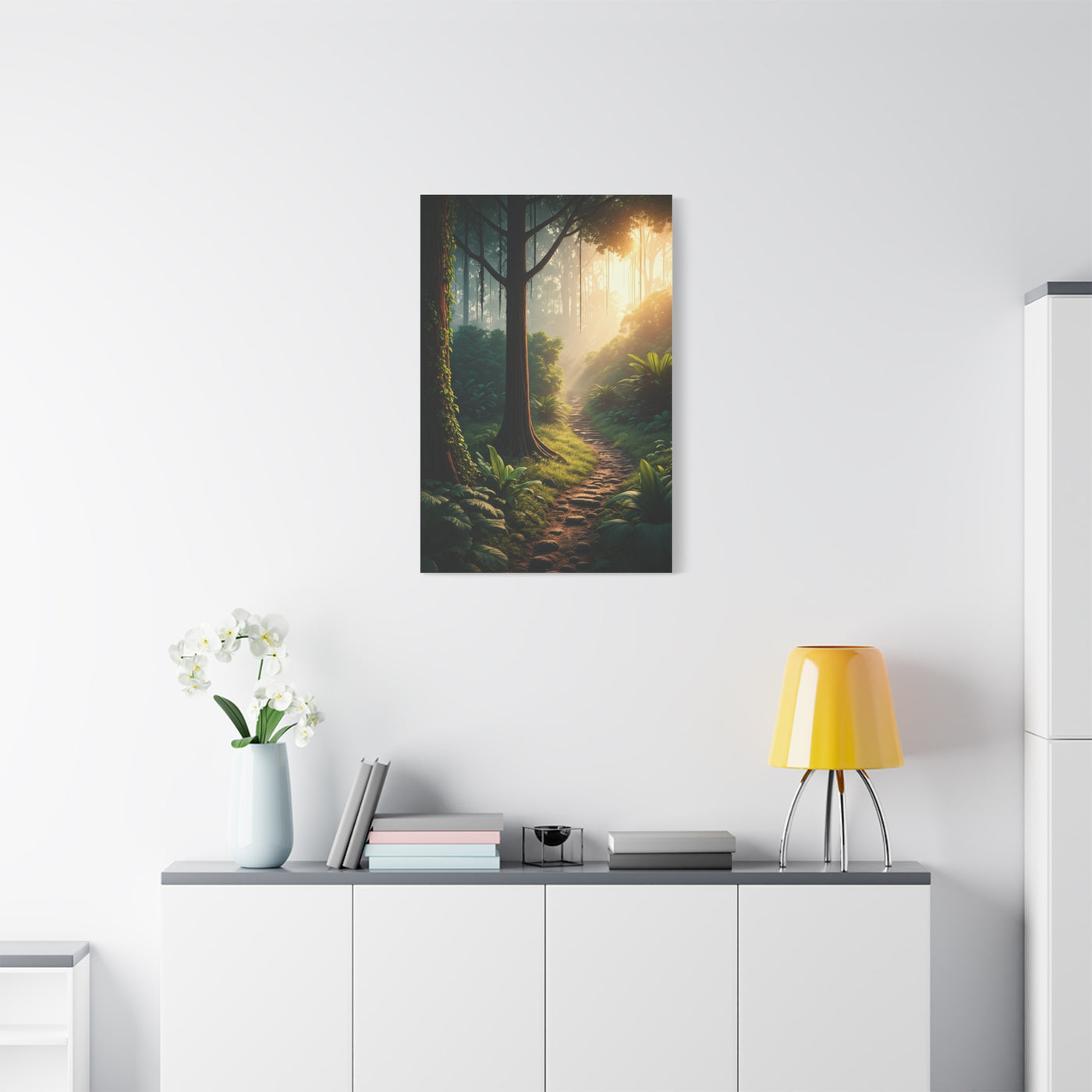 Sunlit Forest Path Enchantment Wall Art & Canvas Prints