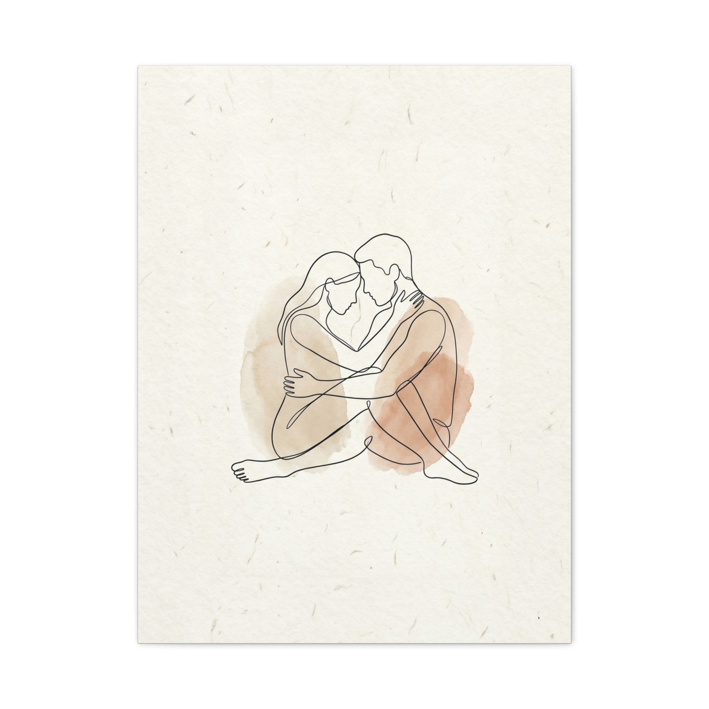 Minimal Line Art Intimate Embrace Wall Art & Canvas Print