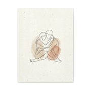 Minimal Line Art Intimate Embrace Wall Art & Canvas Print
