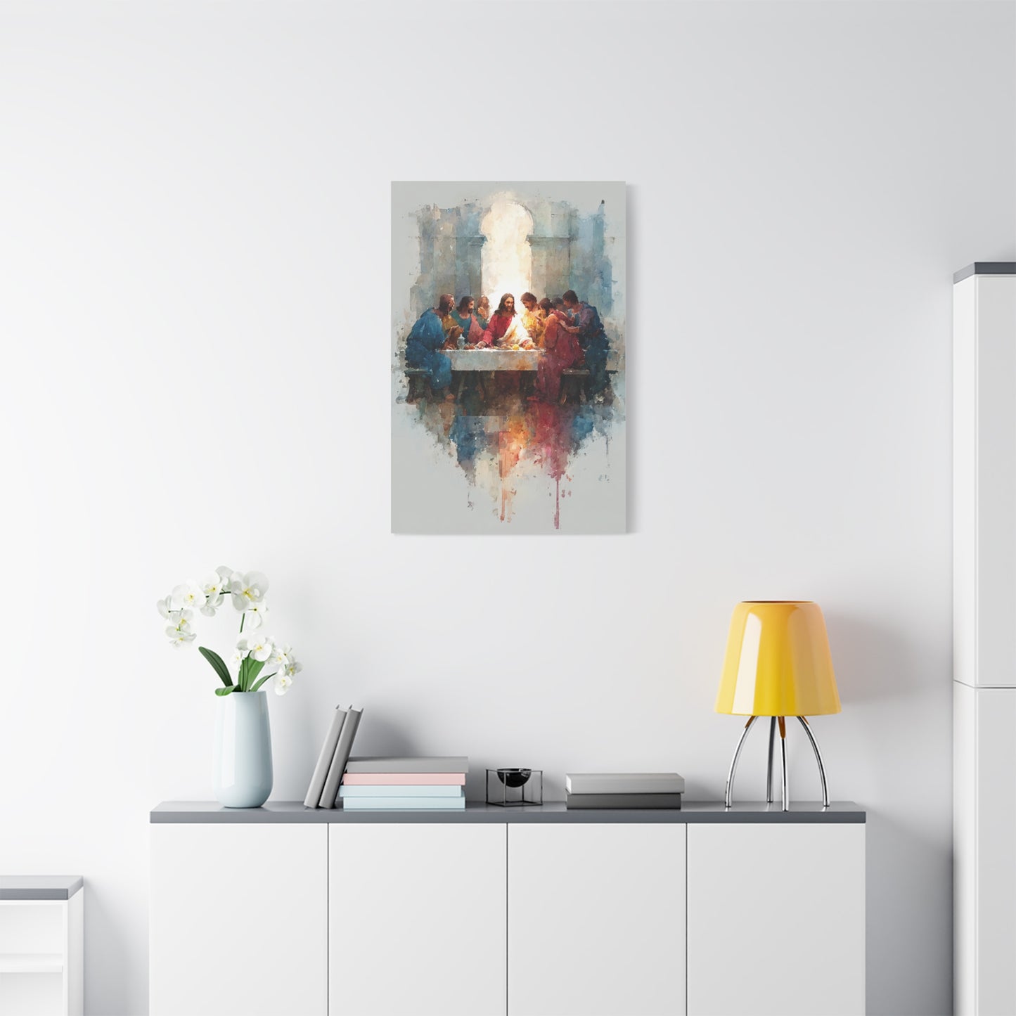 The Last Supper Watercolor Reflection Wall Art & Canvas Print