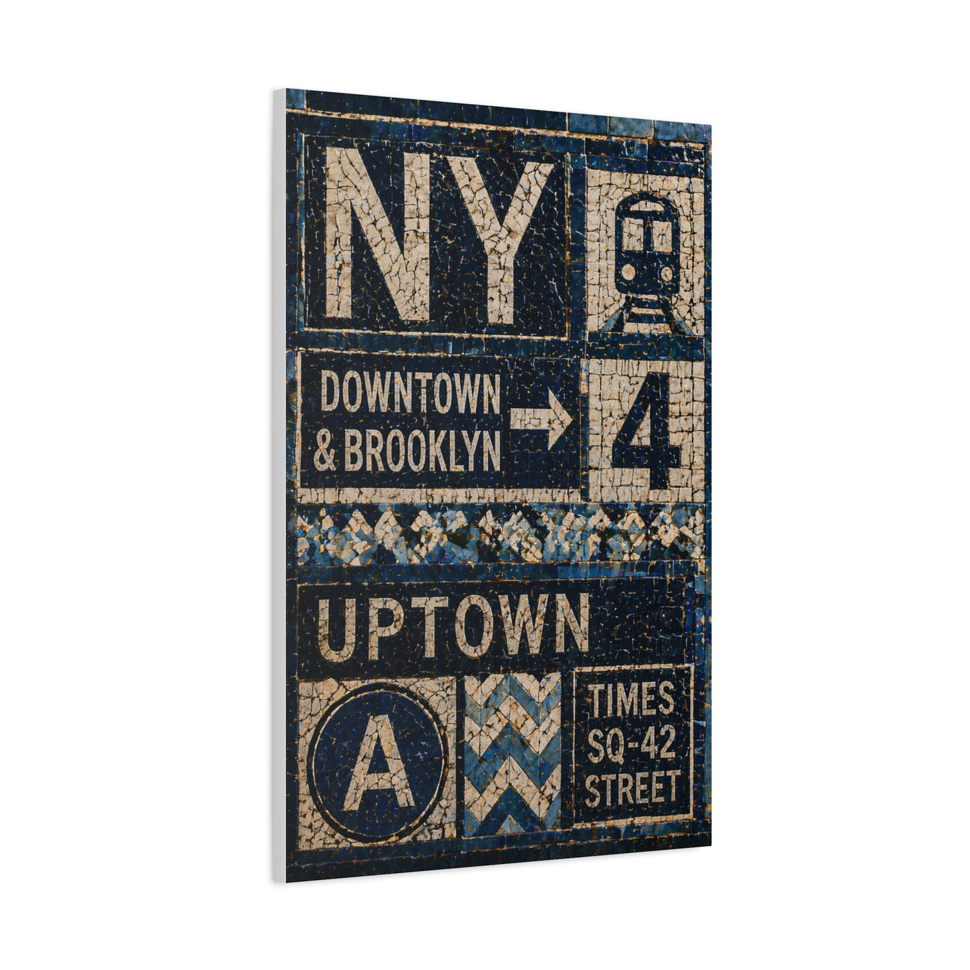 Subway Tile Mosaic Typography Wall Art & Canvas Print