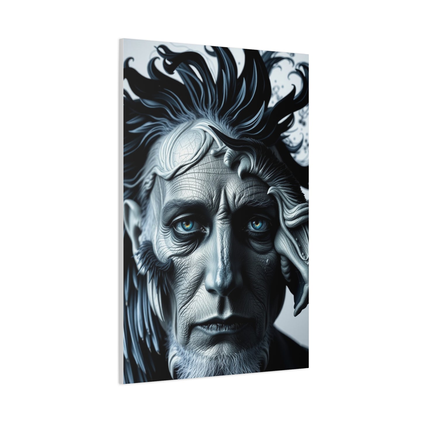Masterpiece Black, White & Blue Art Vision Wall Art & Canvas Print