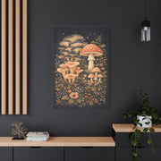 Whimsical Midnight Mushroom Garden Wall Art & Canvas Print