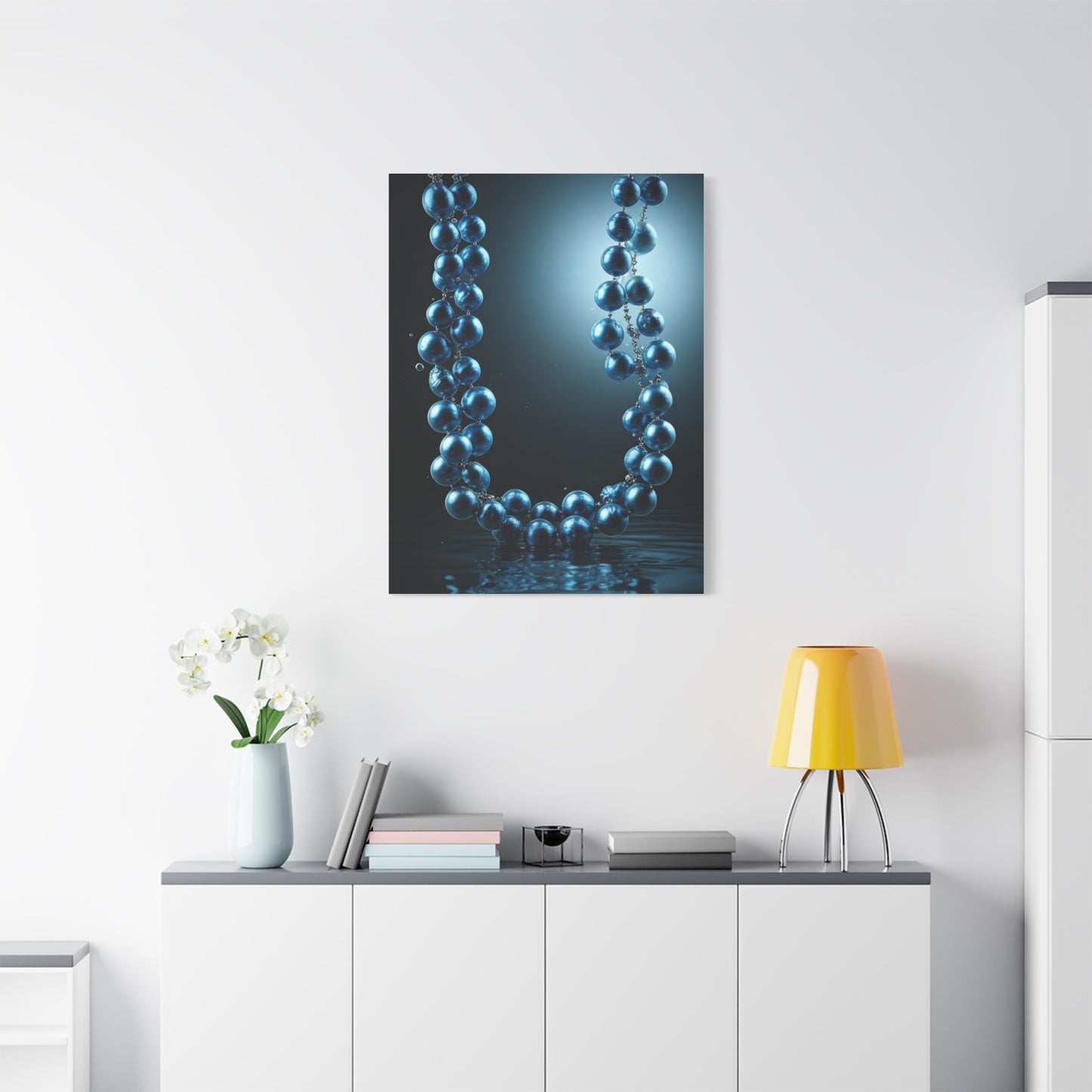 Blue Pearl Necklace Beneath Ocean Surface Wall Art & Canvas