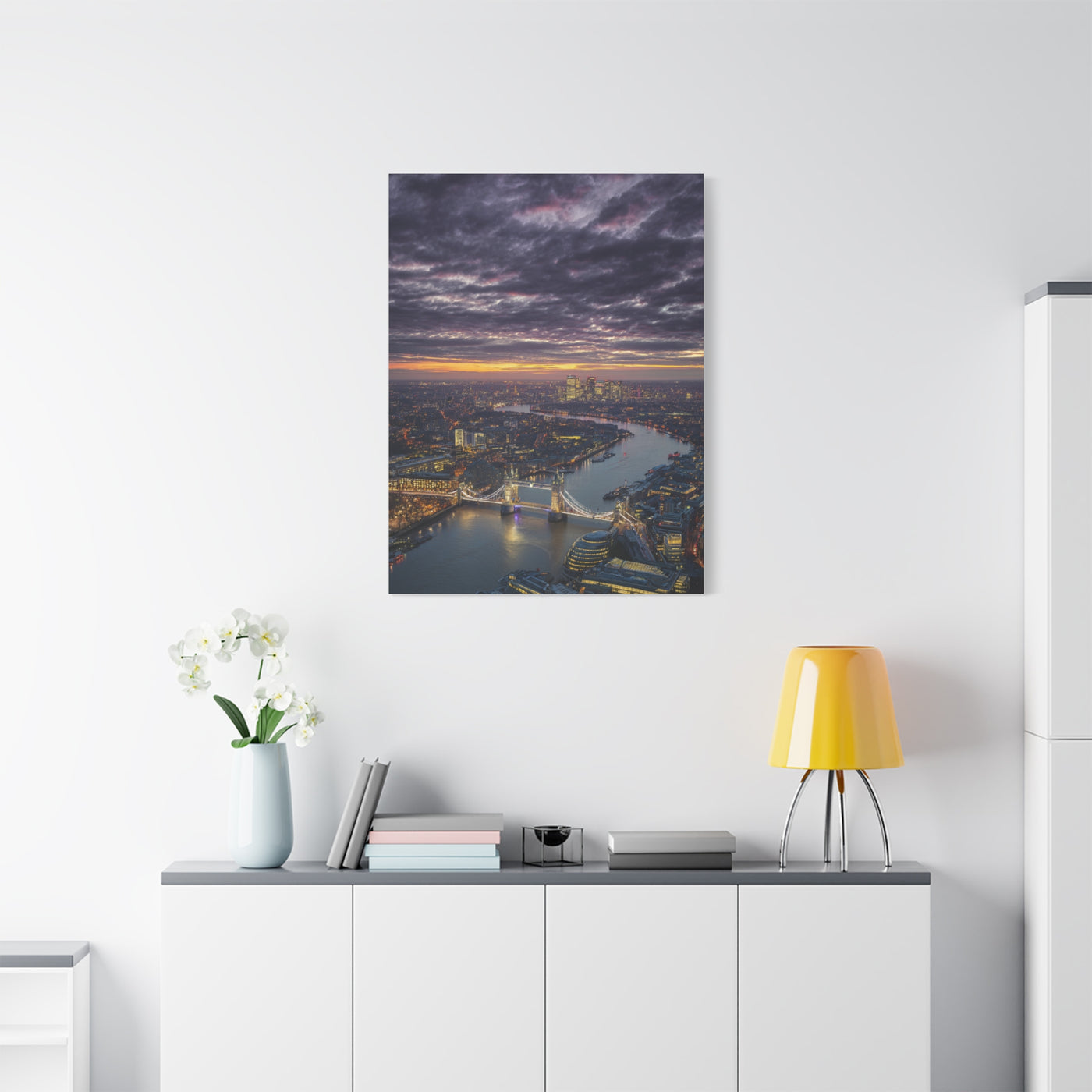 London Skyline Twilight Over the River Thames Wall Art & Canvas Print
