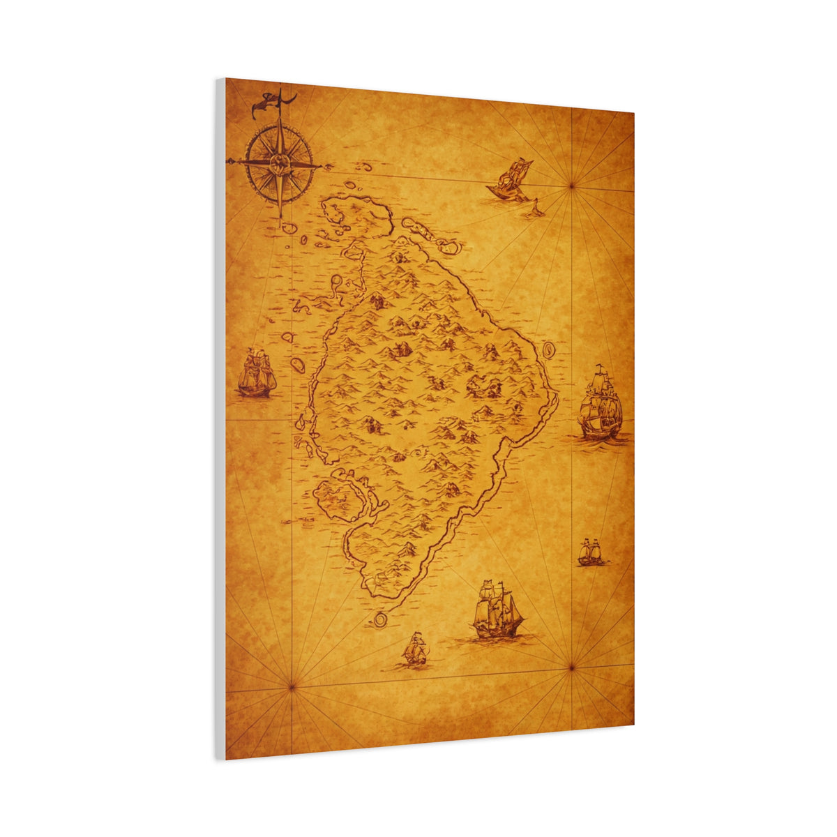 Old Pirate Island Chart Wall Art & Canvas Prints