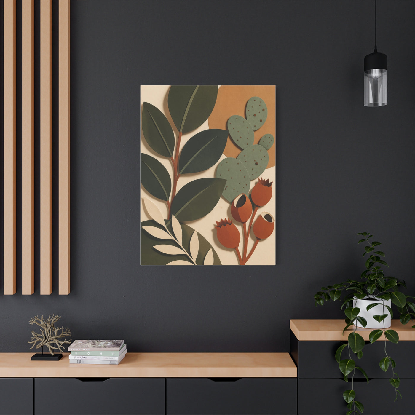 Cut Paper Botanical Modernist Wall Art & Canvas Print