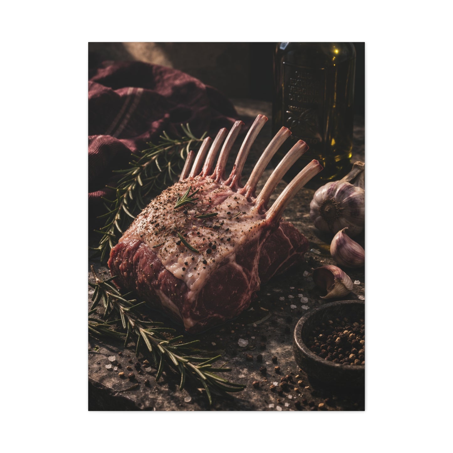 Frenched Rack of Lamb Rustic Prep Wall Art & Canvas Print