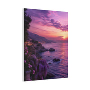 Violet Coastal Sunset Landscape Wall Art & Canvas Print