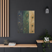 Peacock Feather Triptych Harmony Wall Art & Canvas Print