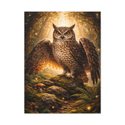 Enchanted Forest Guardian Owl Wall Art & Canvas Print