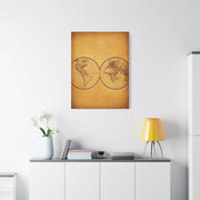 Twin Hemisphere Antique World Map Wall Art & Canvas Prints